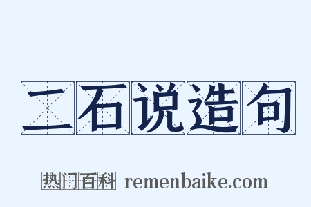 二石说造句是什么意思的图片